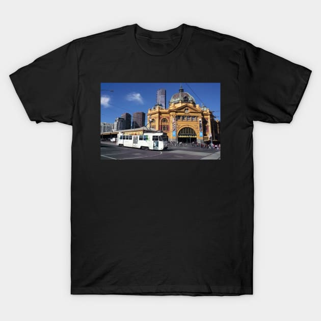 Flinders Street Station and Melbourne tram T-Shirt by rozmcq